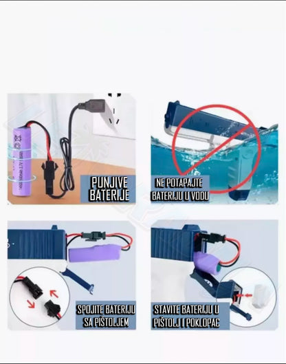 PIŠTOLJ NA VODU SAVRŠENOG DIZAJNA - Električni pištolj na vodu za letnju porodičnu zabavu